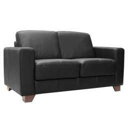 Sofá 2 Lugares Sala de Estar 1,55M Estocolmo Couro Preto - Gran Belo - 1