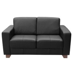 Sofá 2 Lugares Sala de Estar 1,55M Estocolmo Couro Preto - Gran Belo - 8
