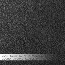 Sofá 2 Lugares Sala de Estar 1,55M Estocolmo Couro Preto - Gran Belo - 4