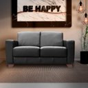 Ver imagem 6 de Sofá 2 Lugares Sala de Estar 1,55M Estocolmo Couro Preto - Gran Belo