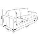 Ver imagem 3 de Sofá 2 Lugares Sala de Estar 1,55M Estocolmo Couro Preto - Gran Belo