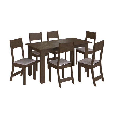 Conjunto Mesa Atlanta 6 Cadeiras Noce