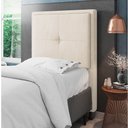 Ver imagem 1 de Cabeceira Solteiro Cama Box 90cm para Quarto Ametista Suede Bege M11 - D’Rossi
