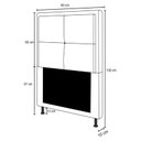 Ver imagem 3 de Cabeceira Solteiro Cama Box 90cm para Quarto Ametista Suede Bege M11 - D’Rossi