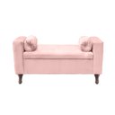 Ver imagem 1 de Recamier Baú Félix 120cm Suede Rosa Bebe - Dominic Decor Felix