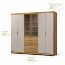 Ver imagem 7 de Guarda-Roupa Doha Gold Vidro Reflecta Casal MDF 6 Portas 4 Gavetas Espaçoso Closet Dormitório Luxo: