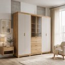Ver imagem 6 de Guarda-Roupa Doha Gold Vidro Reflecta Casal MDF 6 Portas 4 Gavetas Espaçoso Closet Dormitório Luxo: