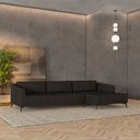 Ver imagem 1 de Sofá Bipartido Sala de Estar Kiara 292cm Chaise Direito Pés de Ferro Couro Marrom G52 - Gran Belo