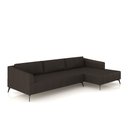 Ver imagem 2 de Sofá Bipartido Sala de Estar Kiara 292cm Chaise Direito Pés de Ferro Couro Marrom G52 - Gran Belo