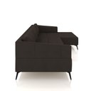 Ver imagem 5 de Sofá Bipartido Sala de Estar Kiara 292cm Chaise Direito Pés de Ferro Couro Marrom G52 - Gran Belo