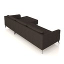 Ver imagem 6 de Sofá Bipartido Sala de Estar Kiara 292cm Chaise Direito Pés de Ferro Couro Marrom G52 - Gran Belo