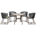 Ver imagem 1 de Mesa com 4 Cadeiras e Noronha Estofado 8 Trama Original Preto