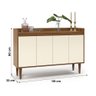 Aparador Buffet 4 Portas Araguari Freijo/Off White Marrom - 2