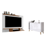 Painel TV ate 55" + Buffet Retro com Adega 3 Portas Alpha BR - 1