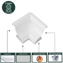 Ver imagem 5 de Canto Interno Moldura em Pvc 100 Un Azn - Branco Gelo