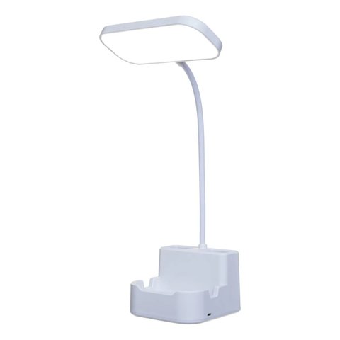 Luminária de Mesa Led Recarregável com Suporte para Celular - 3 Níveis de Luz, Porta Canetas
