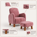 Ver imagem 2 de Poltrona Amamentação Viena Suede + Puff Macio Quarto Bebe:Rosa