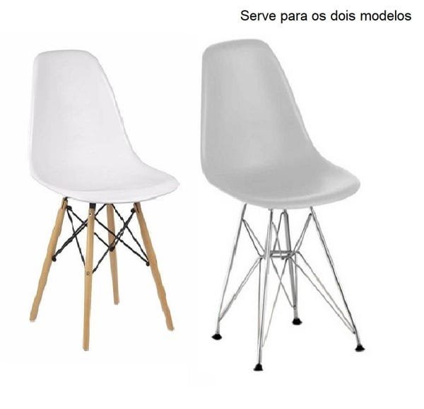 Kit Com 06 Capas para Cadeira Charles Eames Wood Flores e Passaros Rosa Com Branco - 2