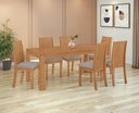 Ver mais imagens de Conjunto Sala de Jantar Mesa Athenas 180 Tampo no Glass com 6 Cadeiras Athenas - Lopas Amendoa Clean