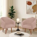 Ver imagem 1 de Kit 2 Poltronas Decorativa Jade Design Moderno Sala de Estar Quarto Escritório Confortável Luxo Pés