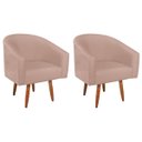 Ver imagem 2 de Kit 2 Poltronas Decorativa Jade Design Moderno Sala de Estar Quarto Escritório Confortável Luxo Pés