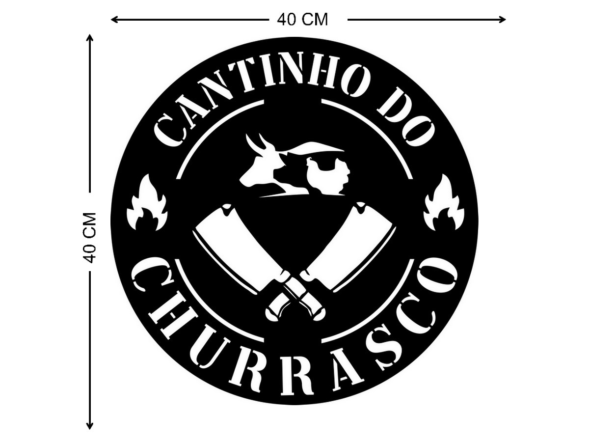 Placa Decorativa Redonda Cantinho Do Churrasco Aplique Decorativo - 2