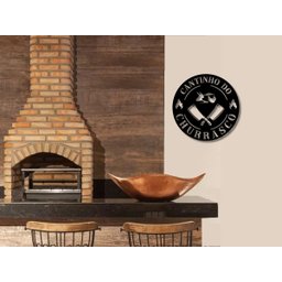 Placa Decorativa Redonda Cantinho Do Churrasco Aplique Decorativo - 3