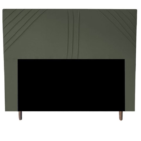 Cabeceira Cama Box Queen Lisboa 160 Cm Suede Cinza MV Estofados