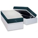 Ver imagem 1 de Cama Box Baú Solteiro: Colchão Molas Bonnel Polar Ensacadas Aquariuns + Base Crc Courano White (