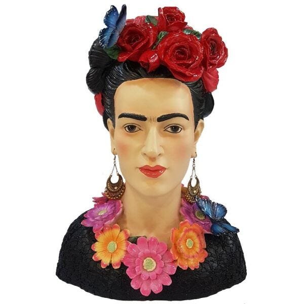 Busto Frida Kahlo em resina decoração