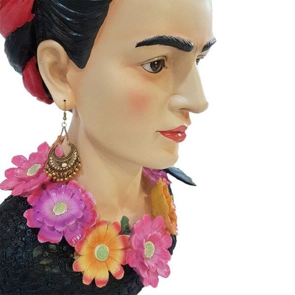Busto Frida Kahlo em resina decoração - 4