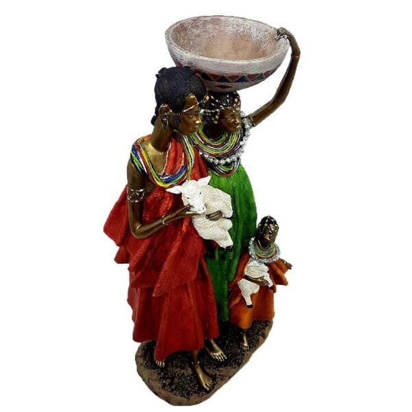 Enfeite família africana em resina 32 cm - 3