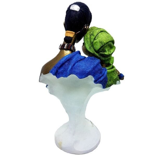 Enfeite casal africano em resina 32 cm - 2