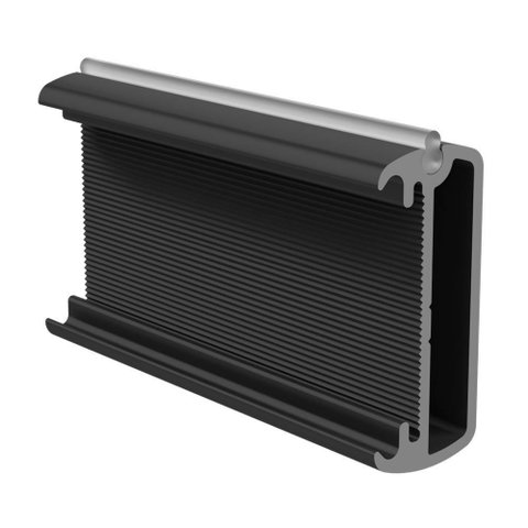 Perfil Rm-282 com Baguete Anodizado Rometal Linha Vesto Rometal 3000 mm Casuale Preto