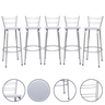 Kit 5 Banquetas para Balcão Flórida Prata Bistrô Ilhas Cozinha Gourmet Bares - 1