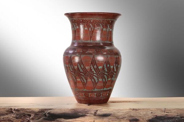 Vaso Pavão Grande Marajoara TM | MadeiraMadeira
