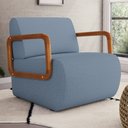 Ver imagem 2 de Kit 02 Poltronas Decorativas Orgânica Living Kavya Linho Denim - Abmaza