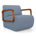 Ver imagem 4 de Kit 02 Poltronas Decorativas Orgânica Living Kavya Linho Denim - Abmaza