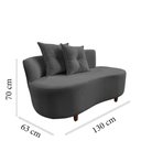 Ver imagem 7 de Namoradeira Sofá Feijão Suria Orgânica Suede Cinza