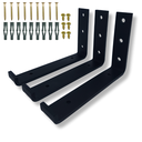 Ver imagem 1 de Kit 3 Suportes de Parede 15cm Cantoneira em L para Prateleira Aço Reforçado Moderno Preto