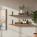 Ver imagem 3 de Kit 3 Suportes de Parede 15cm Cantoneira em L para Prateleira Aço Reforçado Moderno Preto