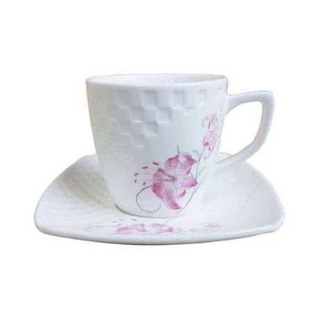 Jogo de Xícaras e Pires 12 Peças Estampa Flor