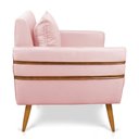 Ver imagem 4 de Kit 02 Poltronas Mari Suede Pés Palito Castanho - D’Rossi - Rosa Bebê