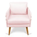 Ver imagem 3 de Kit 02 Poltronas Mari Suede Pés Palito Castanho - D’Rossi - Rosa Bebê