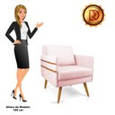 Ver imagem 6 de Kit 02 Poltronas Mari Suede Pés Palito Castanho - D’Rossi - Rosa Bebê