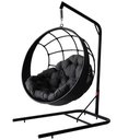 Ver imagem 1 de Kit Balanço Suspenso Ninho Preto Em Almofada Cinza