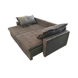 Sofá Cama Casal Veludo Cinza Filadélfia Rec Estofados - 4