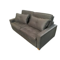 Sofá Cama Casal Veludo Cinza Filadélfia Rec Estofados - 3