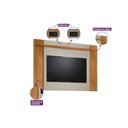 Ver imagem 3 de Painel Quarto P/ Tv até 60 Pol Tulum Extensivel C/ 1 Prateleira 160 ou 180x150cm Nature/off White