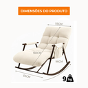 Ver imagem 2 de Poltrona de Balanço Lazy Cinza com 3 Níveis de Regulagem e Trava de Segurança Off White